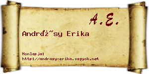 Andrásy Erika névjegykártya