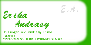 erika andrasy business card